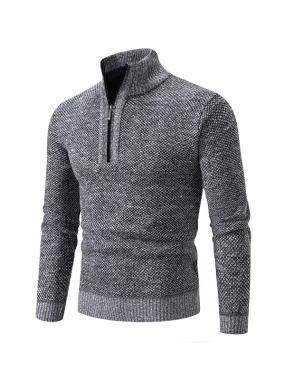 Men's Plus Velvet Business Slim Fit Knitted Pullover Sweater