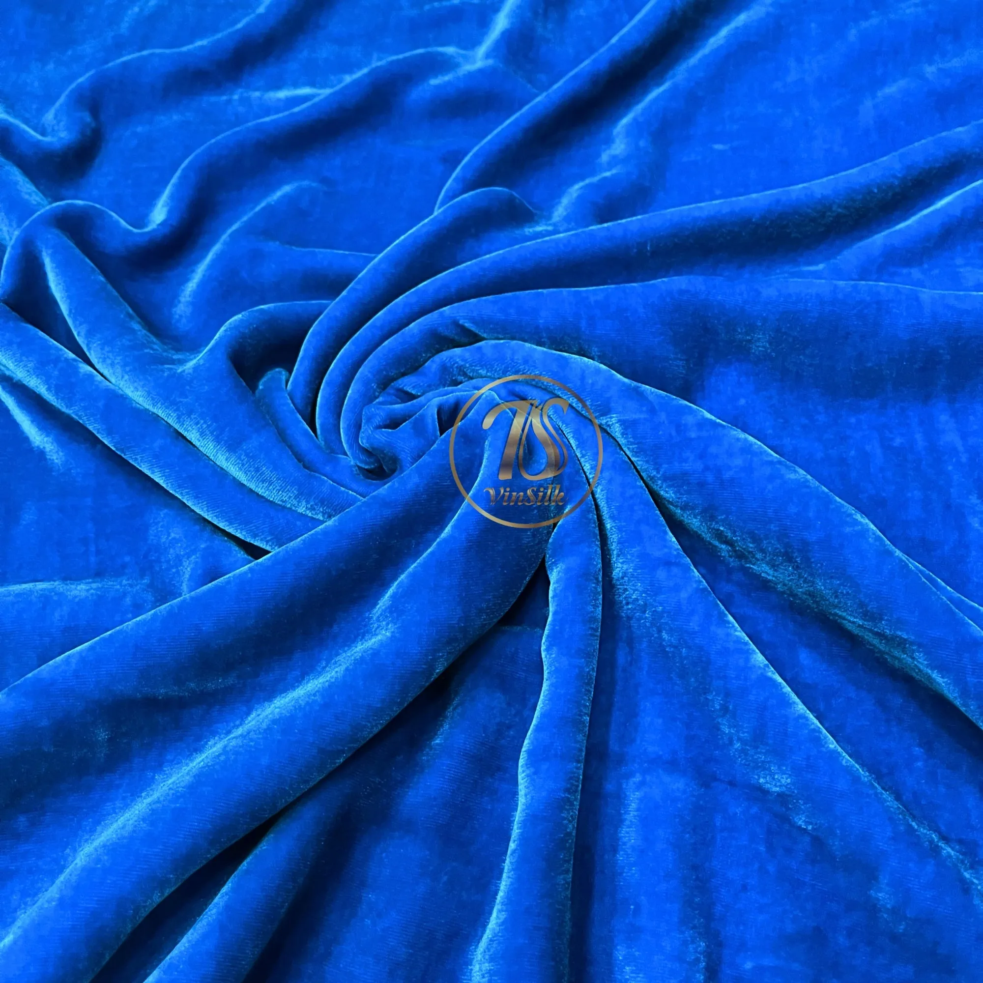 100% MULBERRY SILK VELVET fabric by the yard - Blue Silk Velvet for Dress, Skirt, High End Garment - Silk apparel fabric - Silk for sewing