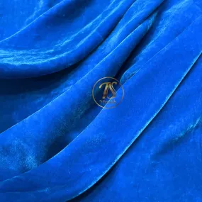 100% MULBERRY SILK VELVET fabric by the yard - Blue Silk Velvet for Dress, Skirt, High End Garment - Silk apparel fabric - Silk for sewing