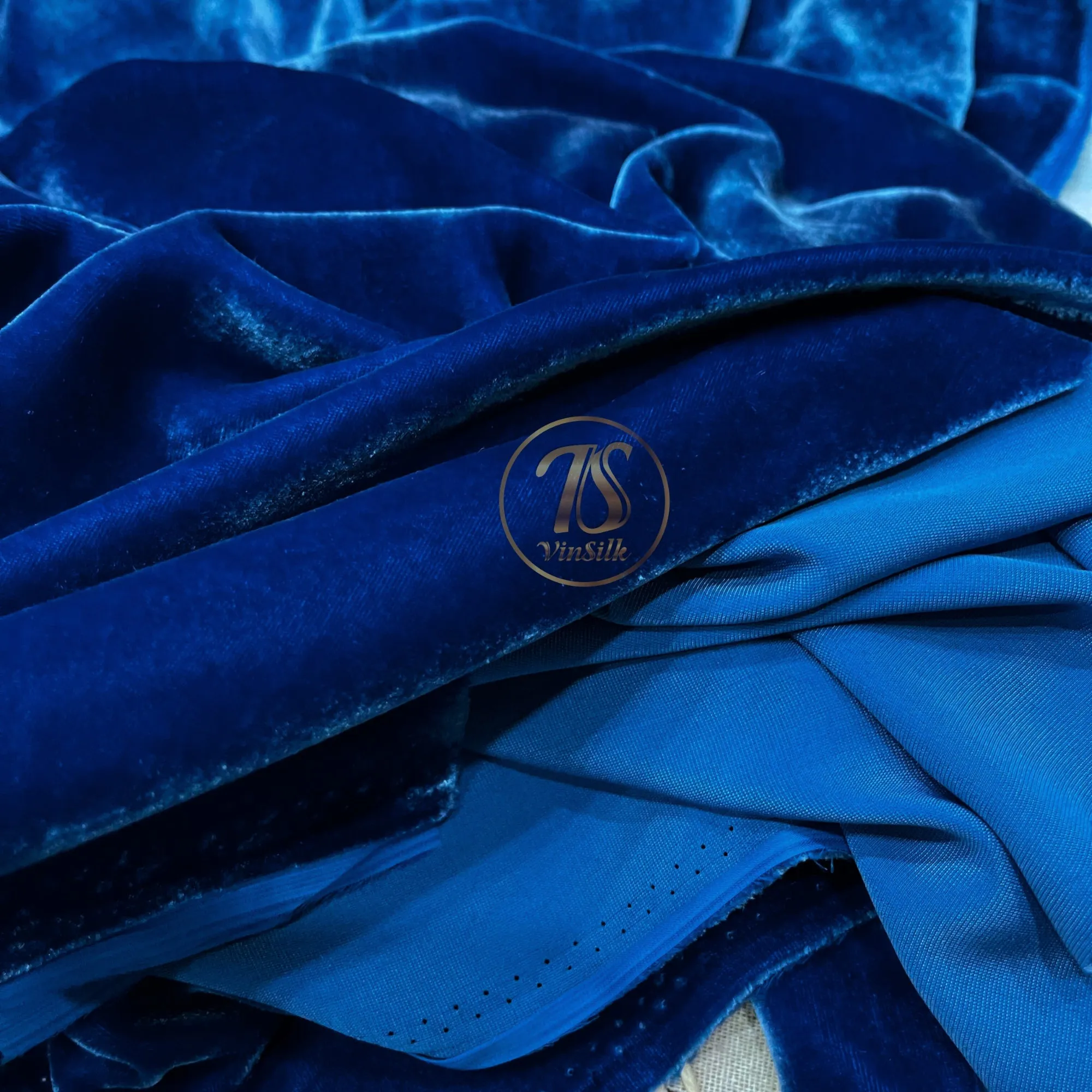 100% MULBERRY SILK VELVET fabric by the yard - Dark blue silk velvet for Dress, Skirt, High End Garment - Silk apparel fabric - Silk for sewing