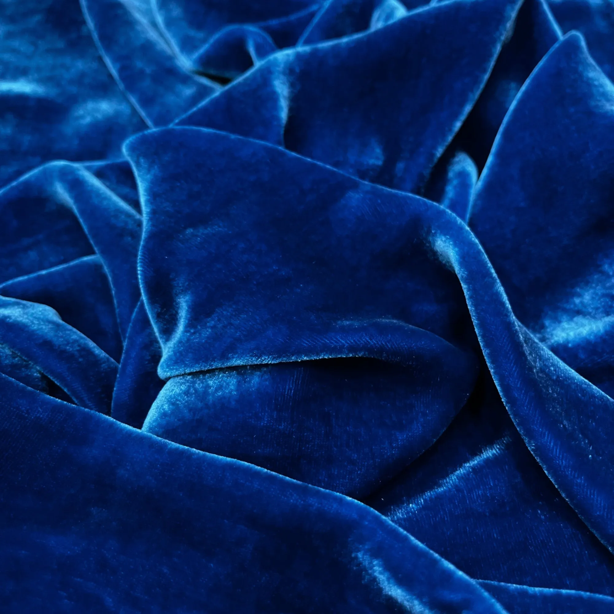 100% MULBERRY SILK VELVET fabric by the yard - Dark blue silk velvet for Dress, Skirt, High End Garment - Silk apparel fabric - Silk for sewing