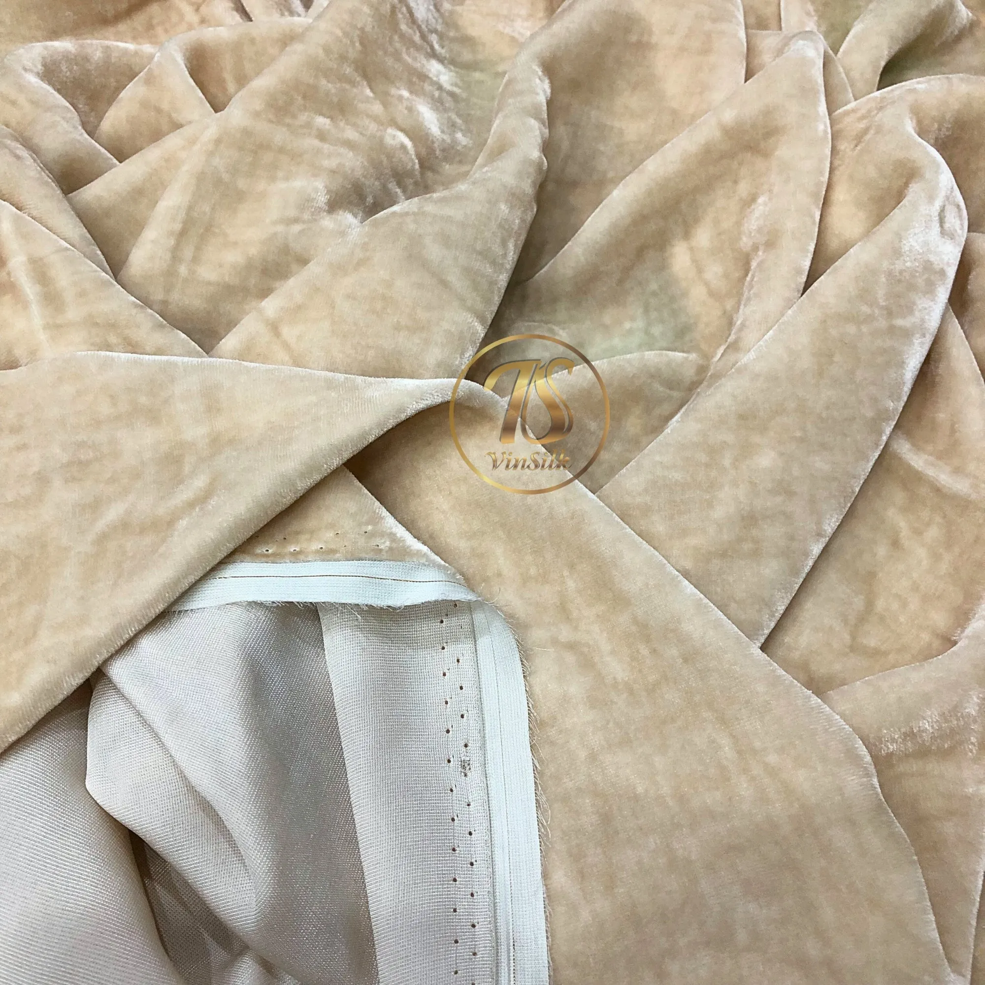 100% MULBERRY SILK VELVET fabric by the yard - Ivory silk velvet for dress, skirt, high end garment - Silk apparel fabric - Sewing fabric