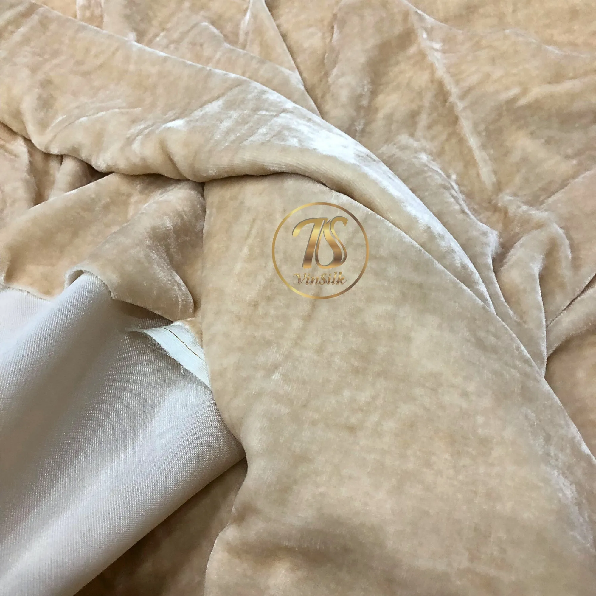 100% MULBERRY SILK VELVET fabric by the yard - Ivory silk velvet for dress, skirt, high end garment - Silk apparel fabric - Sewing fabric