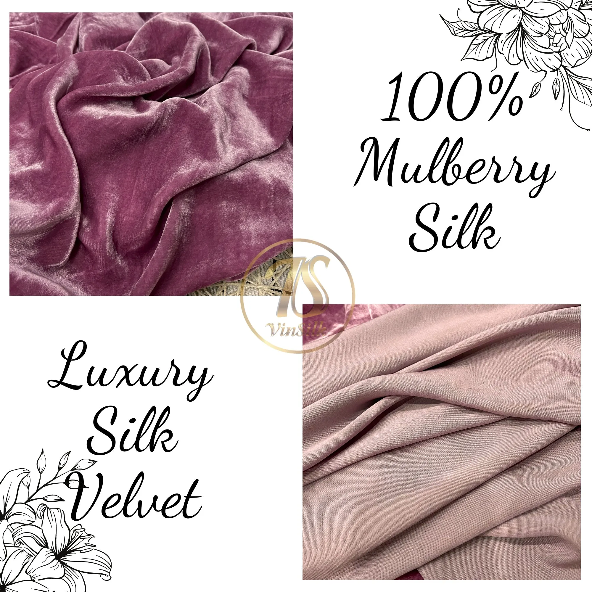 100% MULBERRY SILK VELVET fabric by the yard - Light pink silk velvet - Luxury Silk Velvet for Dress, Skirt, High End Garment - Silk for sewing