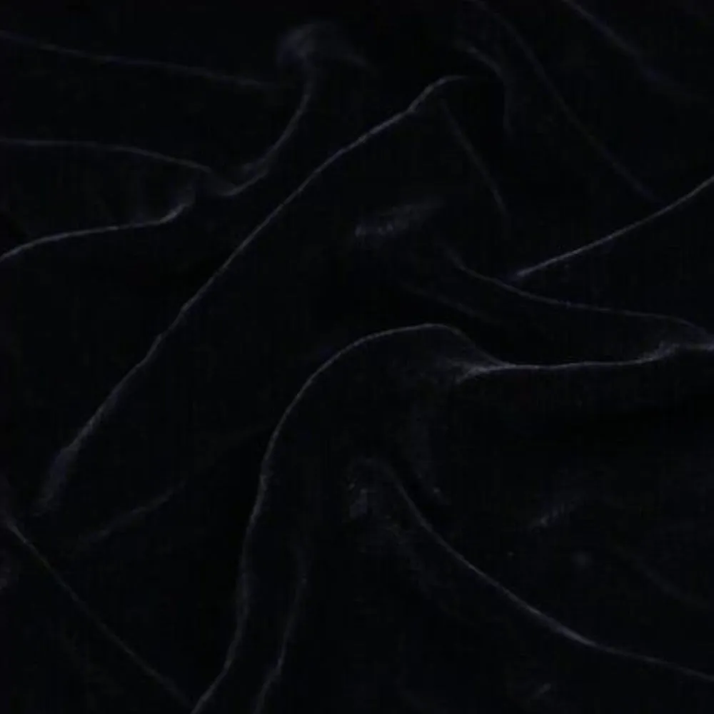 100% MULBERRY SILK VELVET fabric by the yard - Luxury Silk Velvet for Dress, Skirt, High End Garment - Silk apparel fabric - Black silk velvet