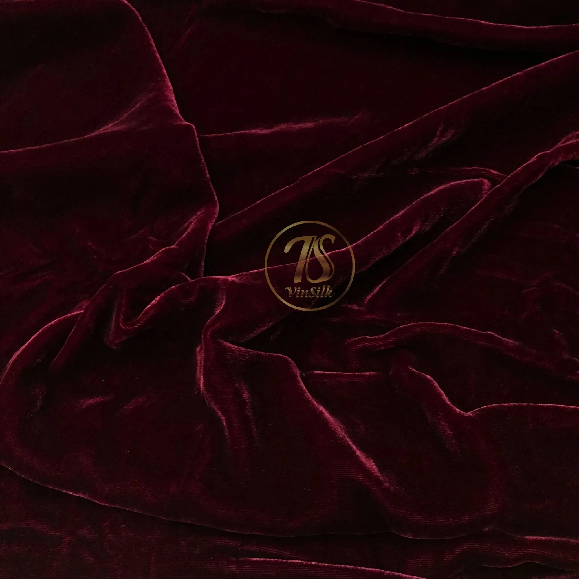 100% MULBERRY SILK VELVET fabric by the yard - Luxury Silk Velvet for Dress, Skirt, High End Garment - Silk apparel fabric - Dark red silk velvet