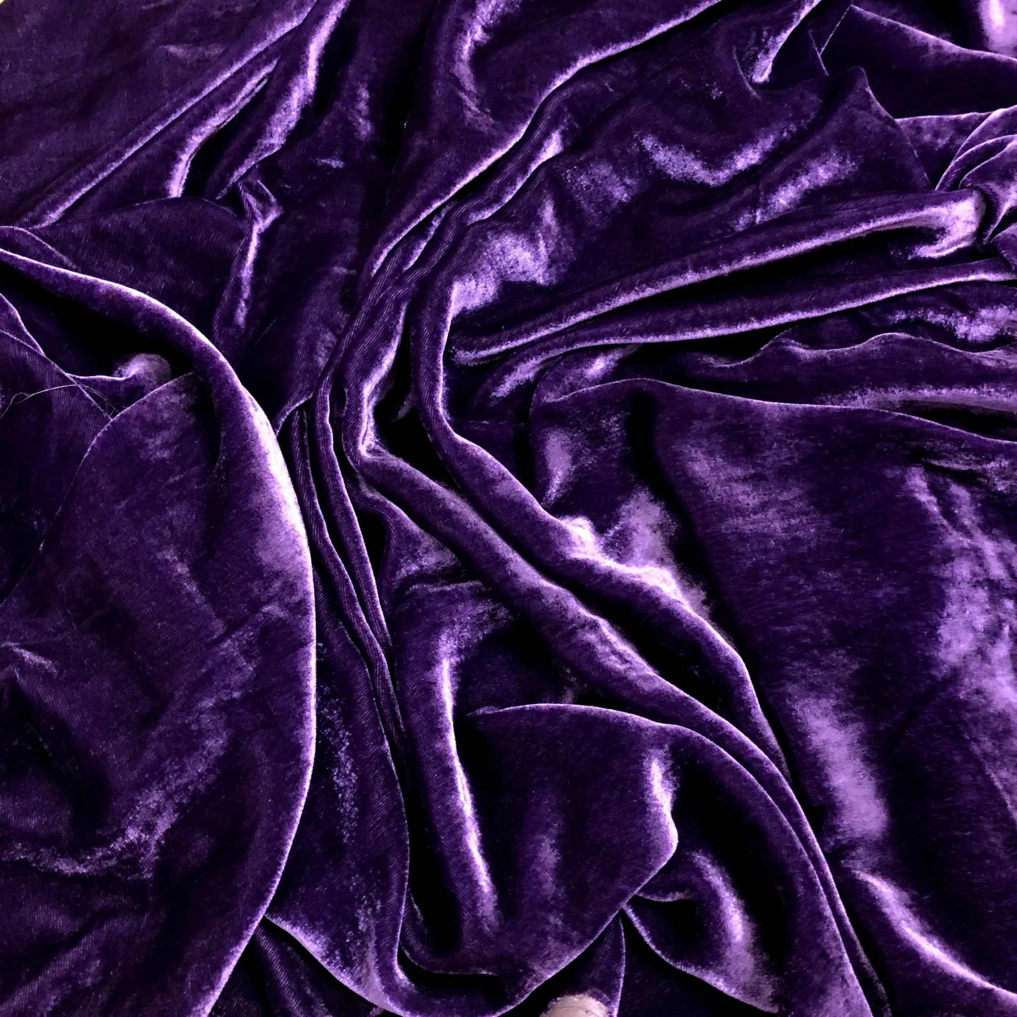 100% MULBERRY SILK VELVET fabric by the yard - Luxury Silk Velvet for Dress, Skirt, High End Garment - Silk apparel fabric - Purple silk velvet - Purple color