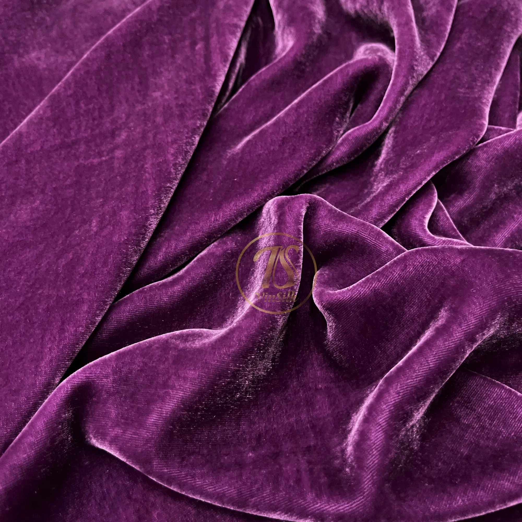 100% MULBERRY SILK VELVET fabric by the yard - Luxury Silk Velvet for Dress, Skirt, High End Garment - Silk apparel fabric - Purple silk velvet