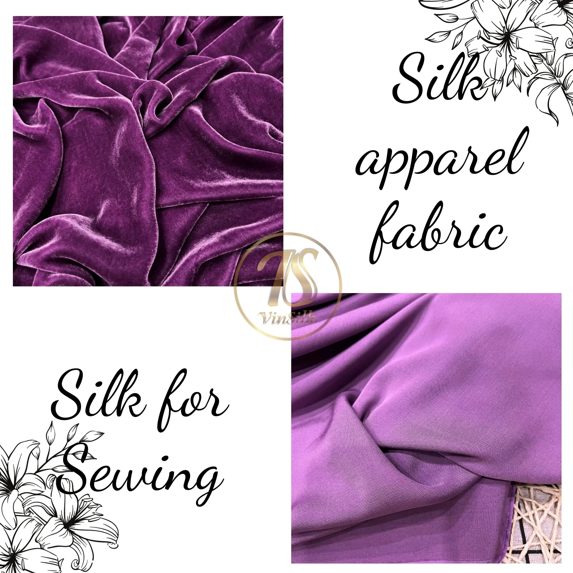 100% MULBERRY SILK VELVET fabric by the yard - Luxury Silk Velvet for Dress, Skirt, High End Garment - Silk apparel fabric - Purple silk velvet