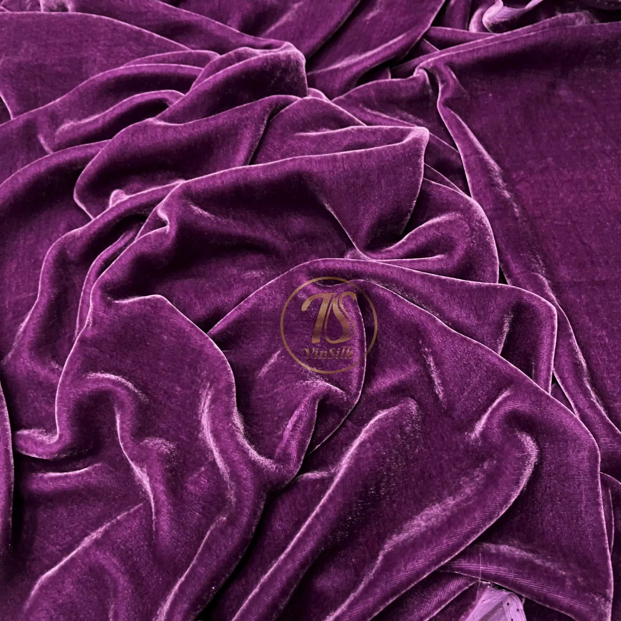 100% MULBERRY SILK VELVET fabric by the yard - Luxury Silk Velvet for Dress, Skirt, High End Garment - Silk apparel fabric - Purple silk velvet