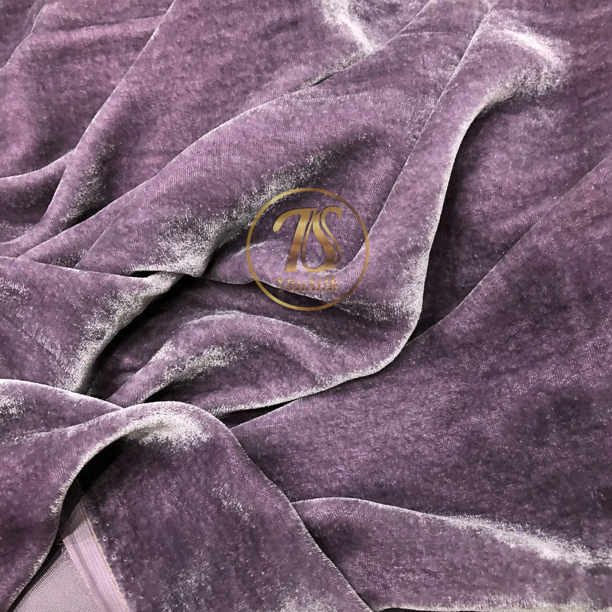 100% MULBERRY SILK VELVET fabric by the yard - Luxury Silk Velvet for Dress, Skirt, High End Garment - Silk apparel fabric - Purple silk velvet