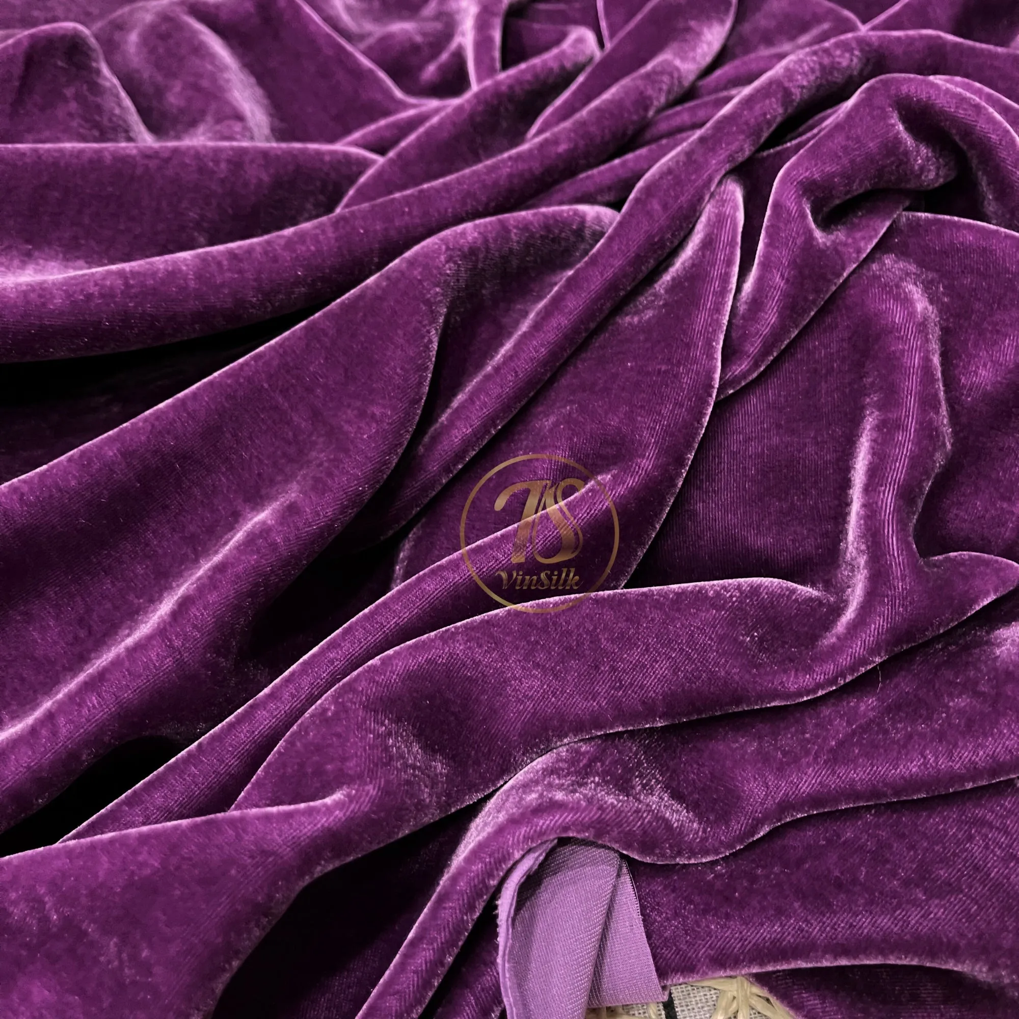 100% MULBERRY SILK VELVET fabric by the yard - Luxury Silk Velvet for Dress, Skirt, High End Garment - Silk apparel fabric - Purple silk velvet