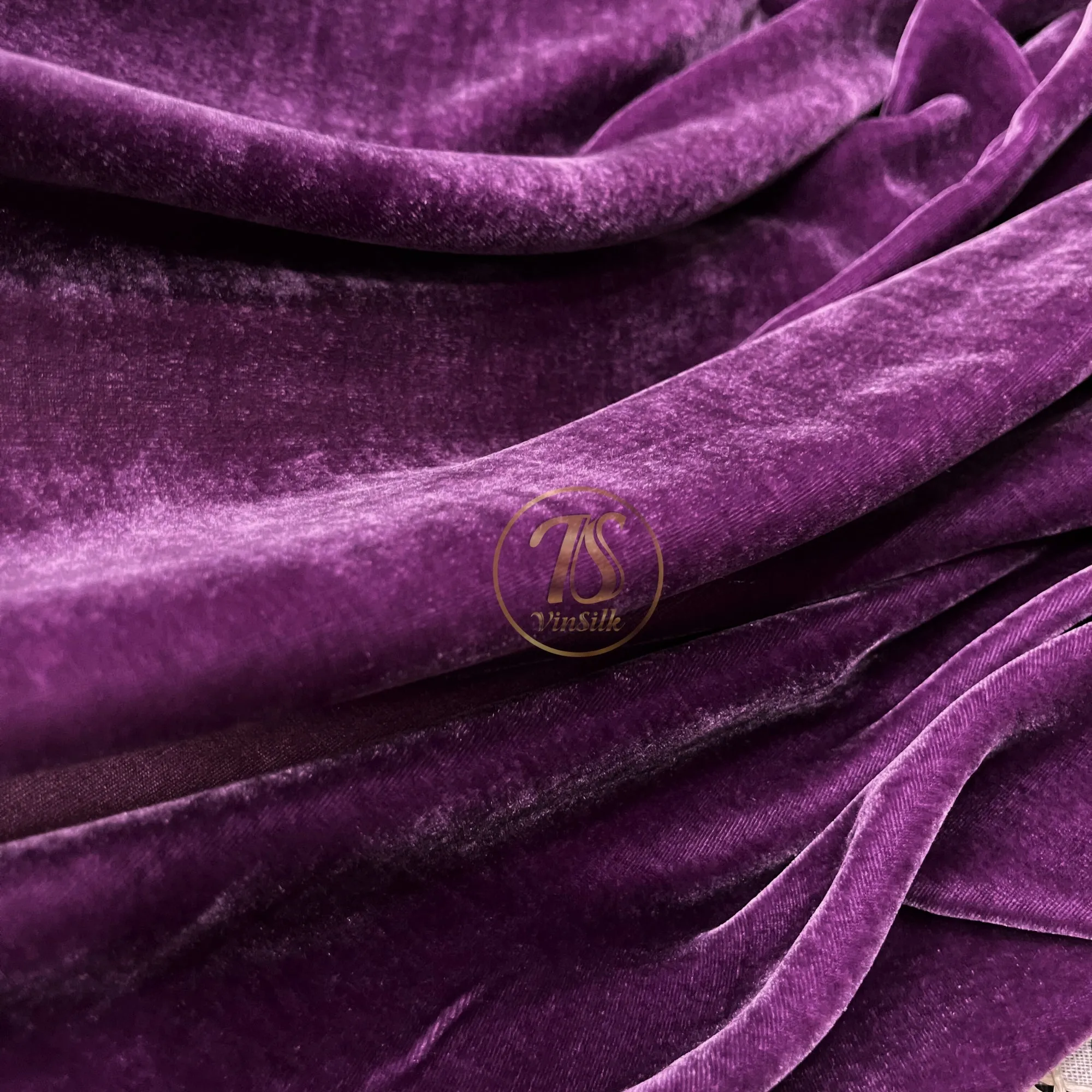 100% MULBERRY SILK VELVET fabric by the yard - Luxury Silk Velvet for Dress, Skirt, High End Garment - Silk apparel fabric - Purple silk velvet