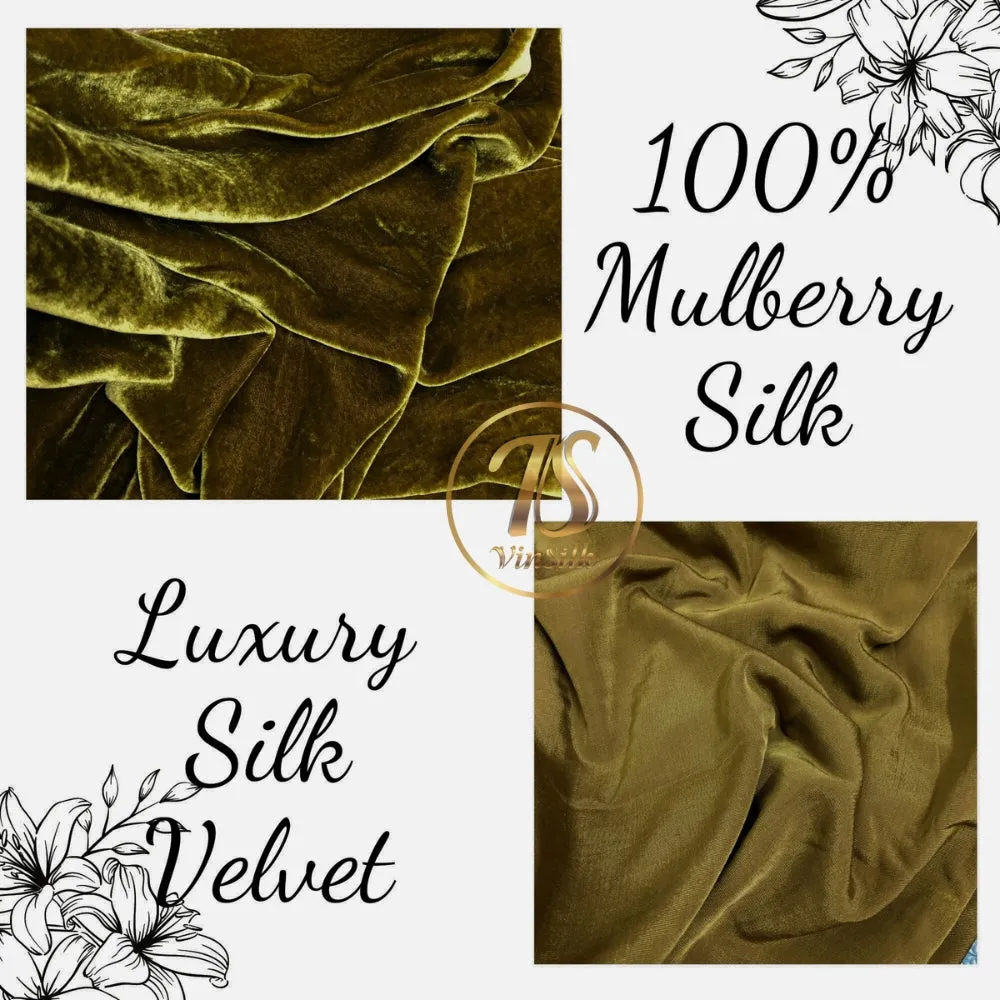 100% MULBERRY SILK VELVET fabric by the yard - Luxury Silk Velvet for Dress, Skirt, High End Garment - Silk for sewing - Gift for women