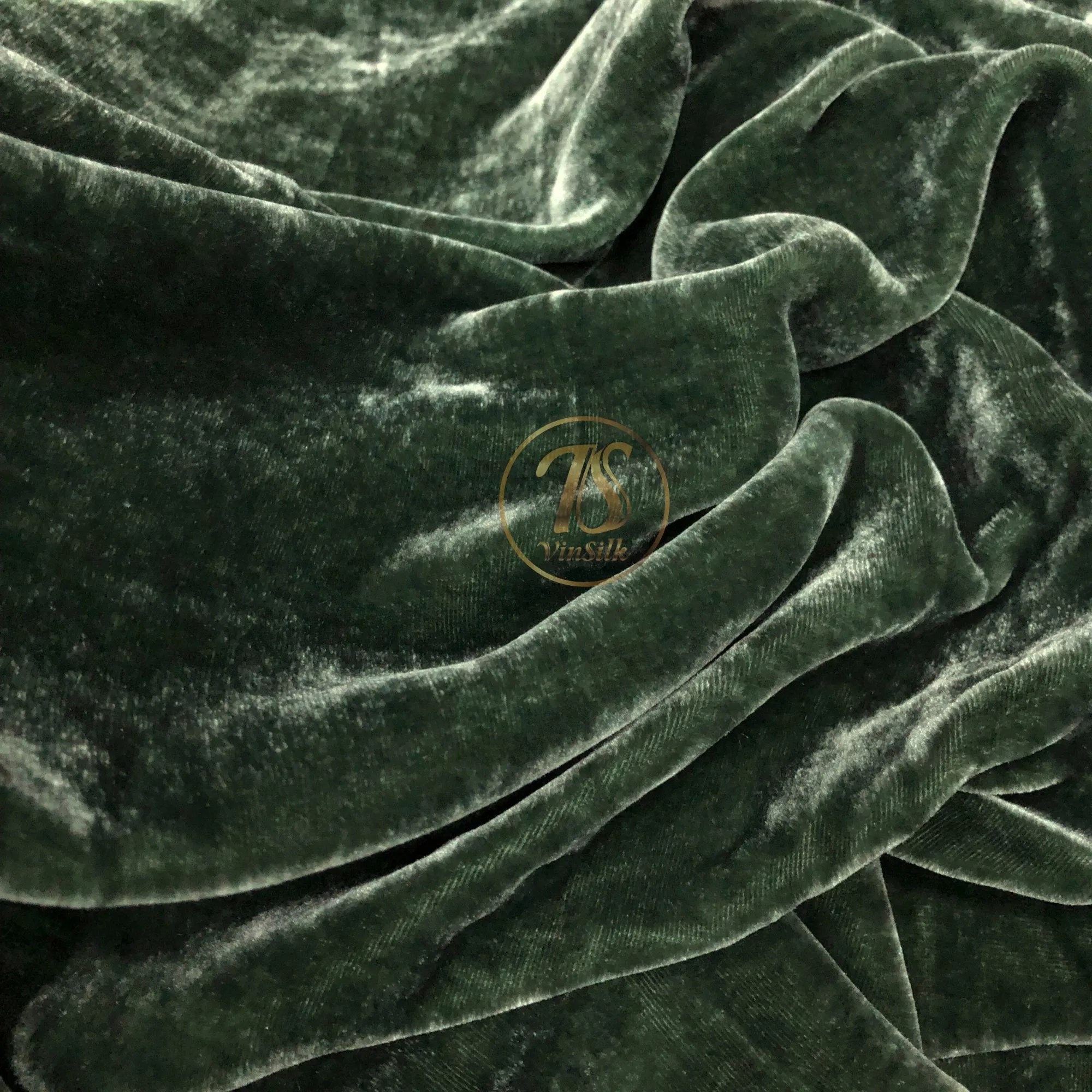 100% MULBERRY SILK VELVET fabric by the yard - Luxury Silk Velvet for Dress, Skirt, High End Garment - Silk for sewing - Green silk velvet