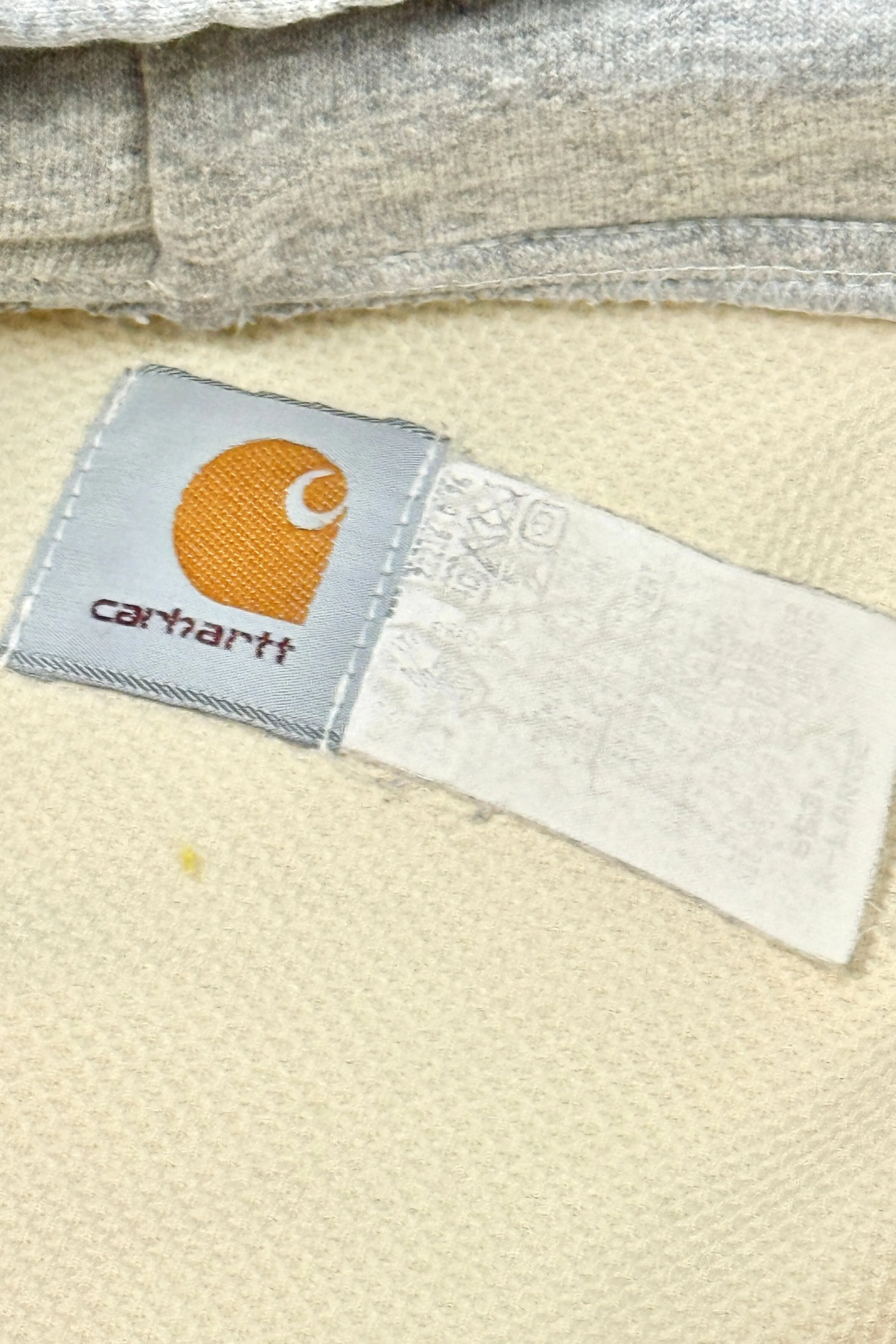 1990’S CARHARTT MADE IN USA  CROPPED THERMAL LINED HOODED ZIP SWEATER MEDIUM