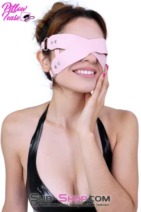 7833DL      Pink Criss Cross Vegan Leather Blindfold - MEGA Deal