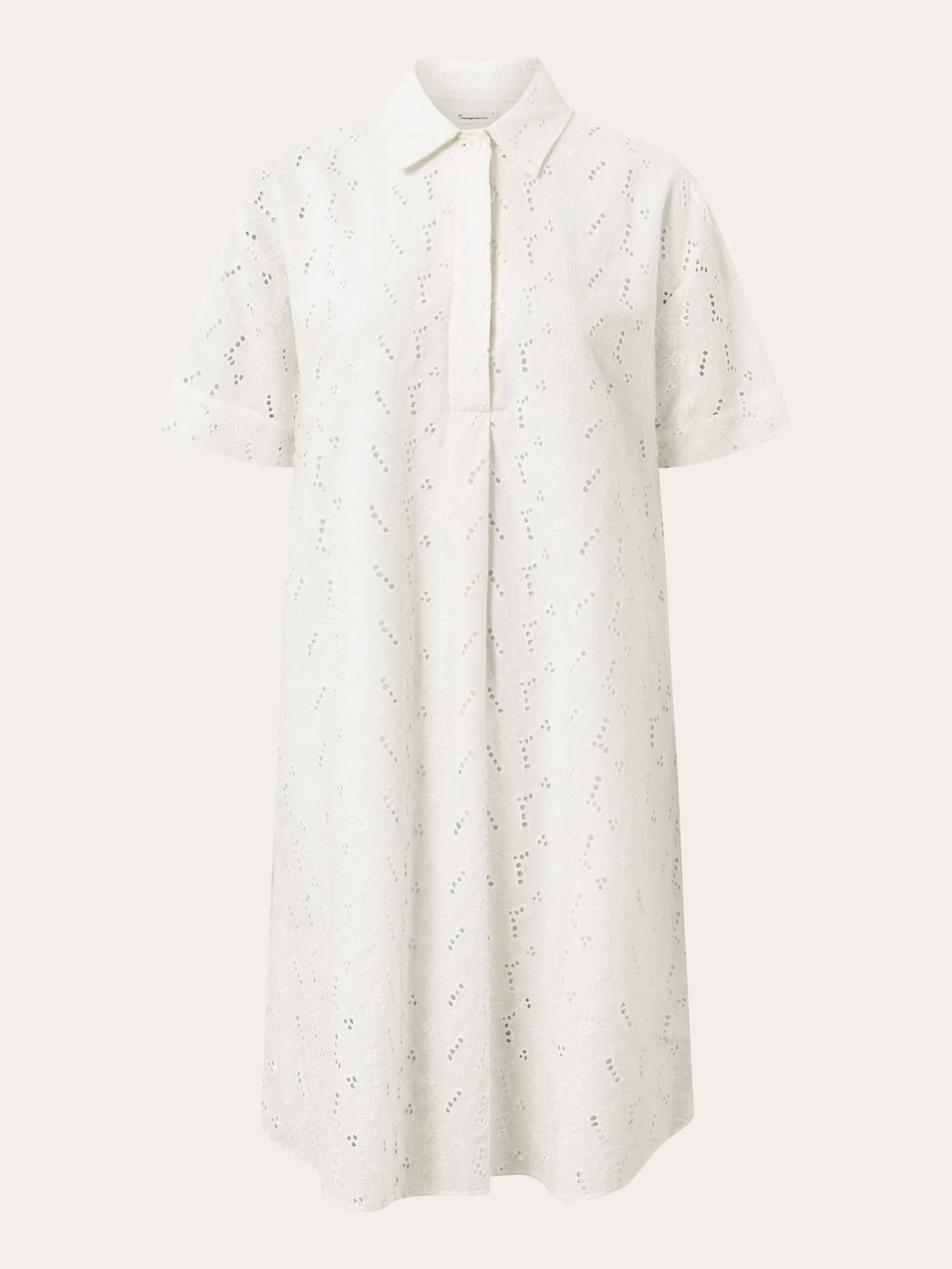 A-shape broderi anglaise dress - GOTS/Vegan - Egret