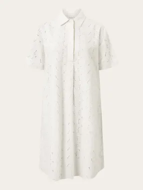 A-shape broderi anglaise dress - GOTS/Vegan - Egret