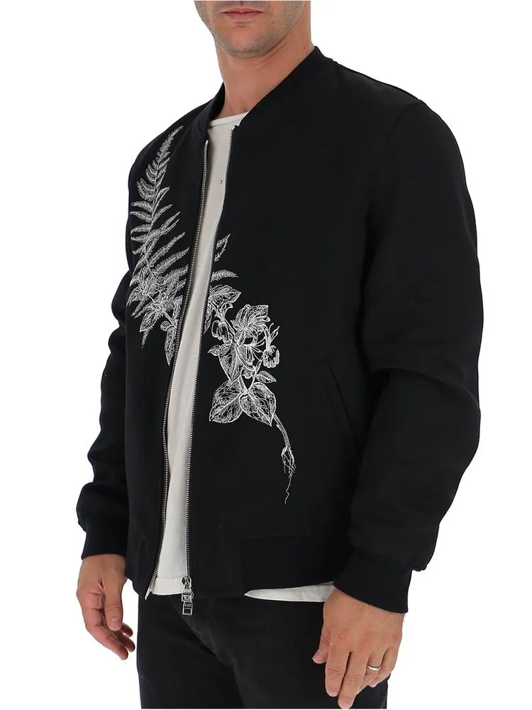 Alexander McQueen Motif Embroidered Bomber Jacket