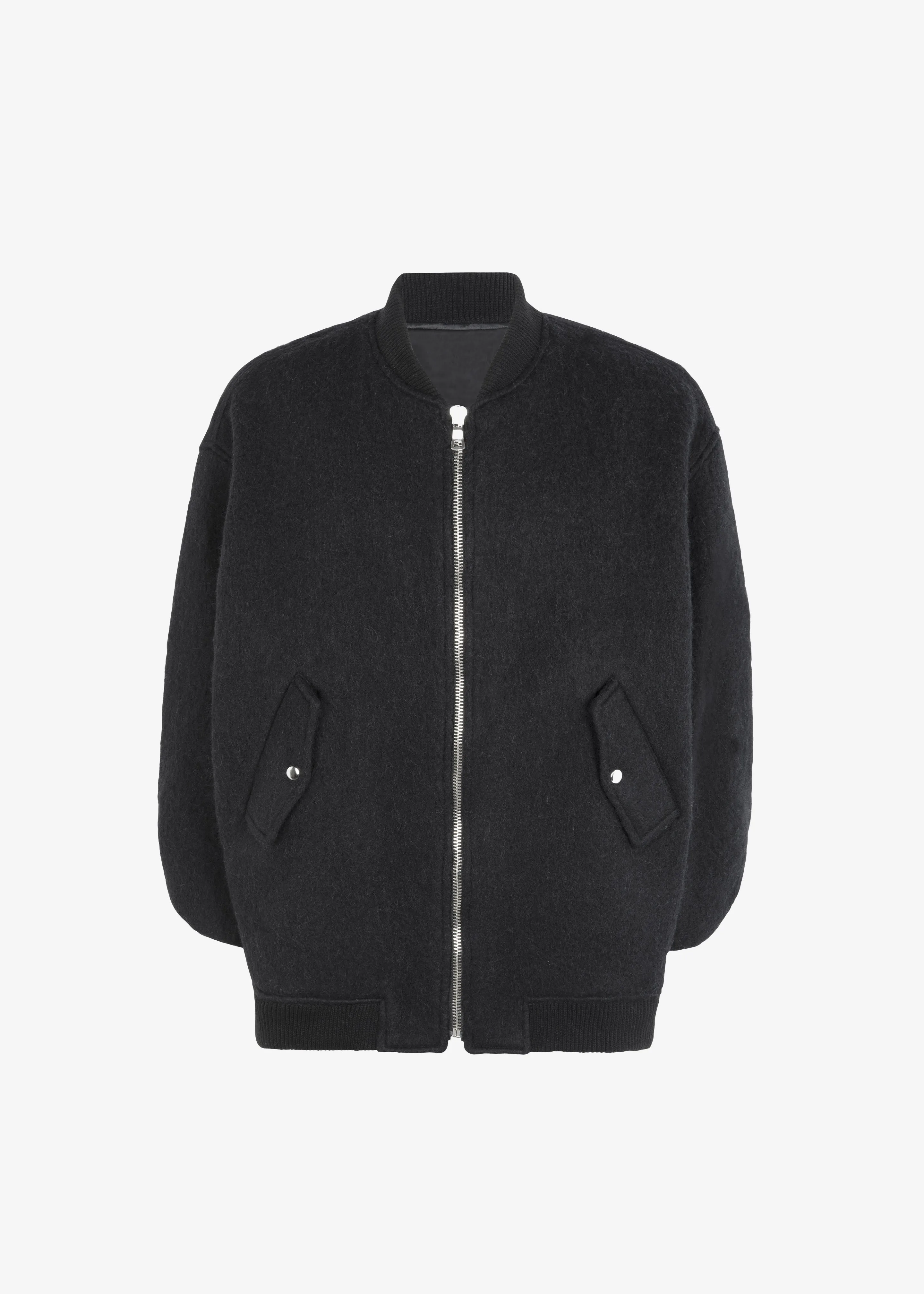 Astra Wool Bomber Jacket - Black