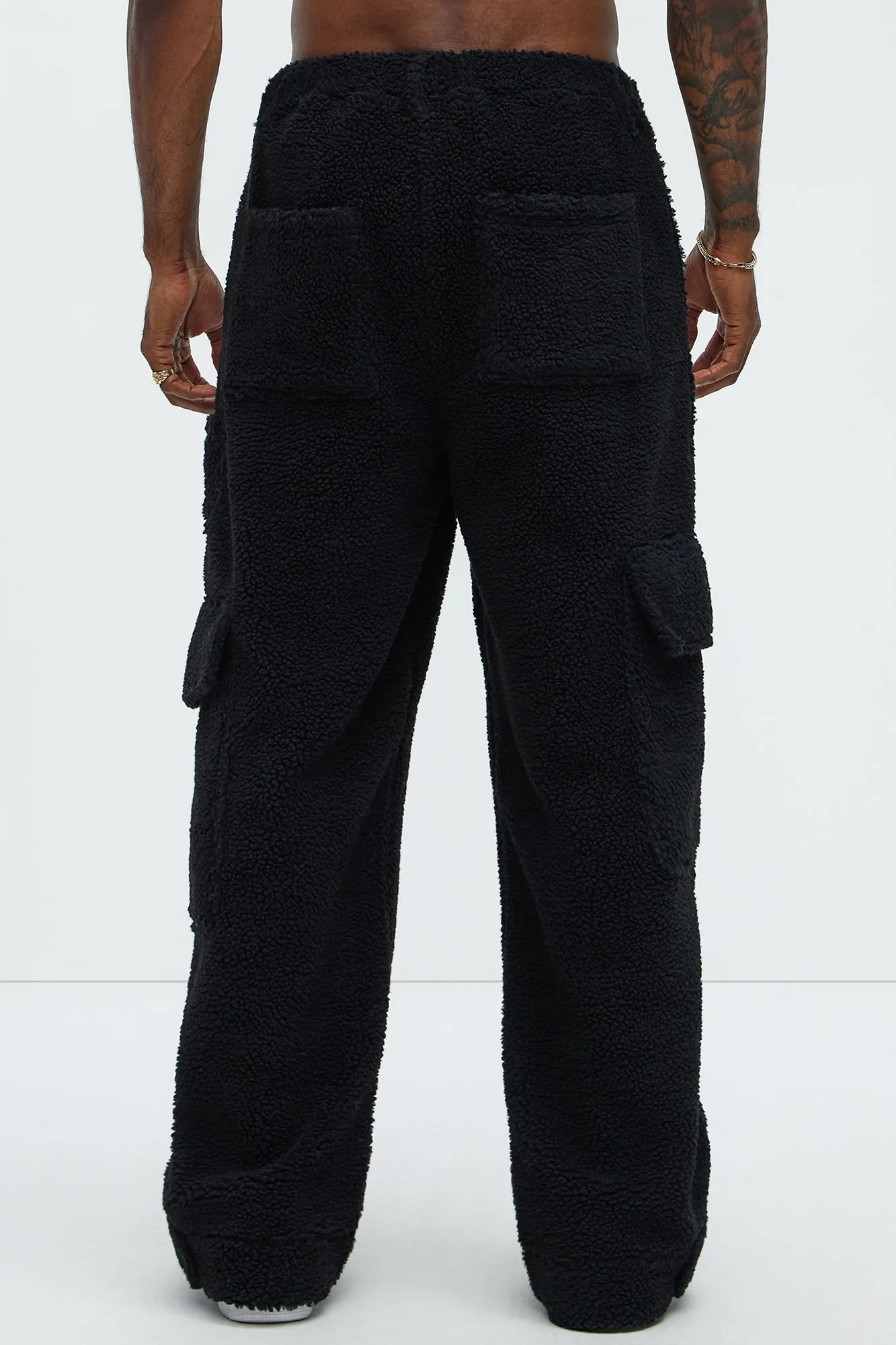 Axel Polar Fleece Baggy Cargo Pants - Black