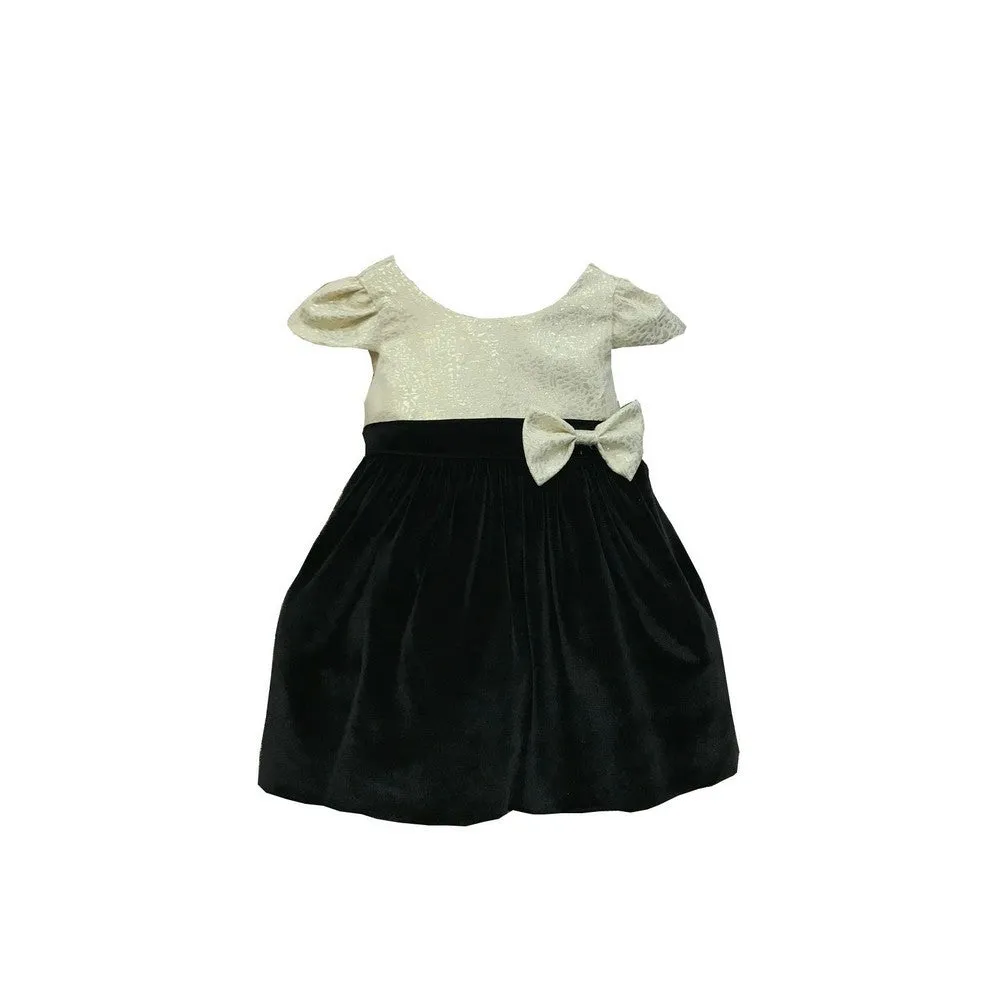 Baby Girls Champagne Jacquard Velvet Julia Flower Girl Dress 6-24M