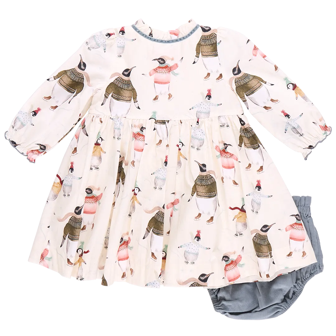 Baby Girls Charlie Dress Set - Penguins on Ice