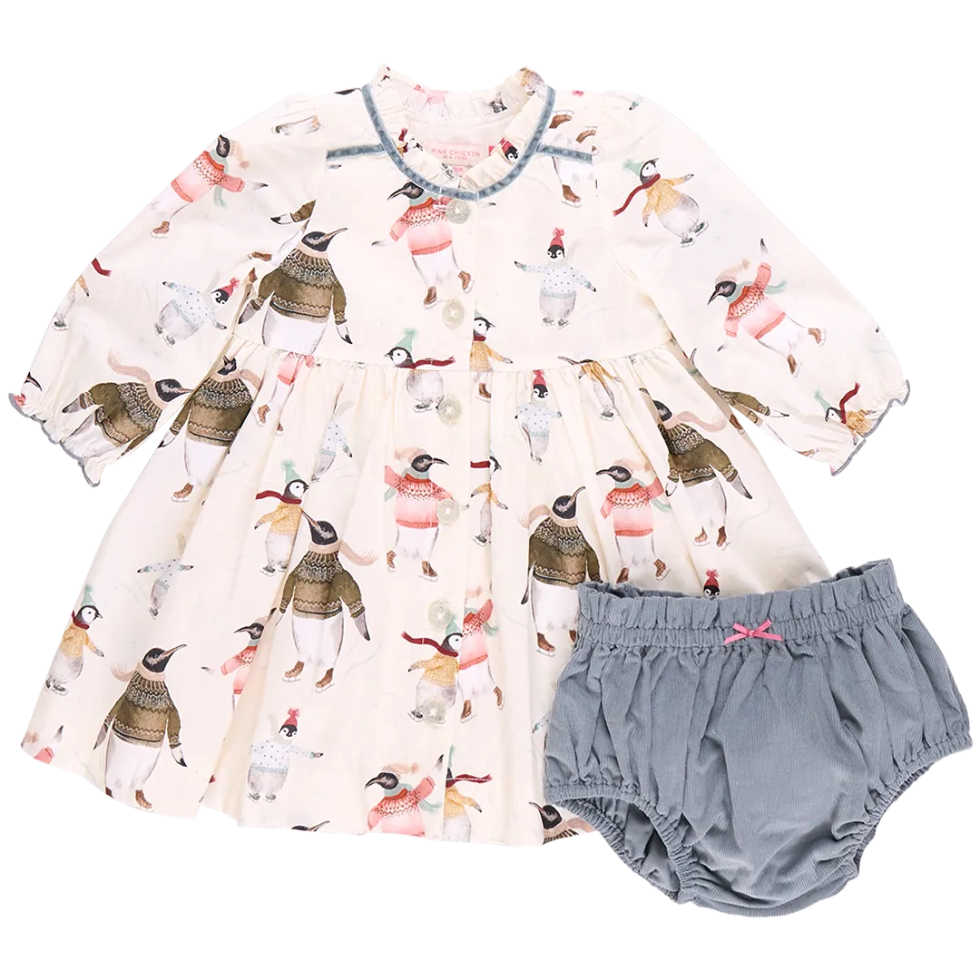 Baby Girls Charlie Dress Set - Penguins on Ice