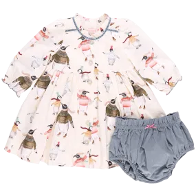 Baby Girls Charlie Dress Set - Penguins on Ice