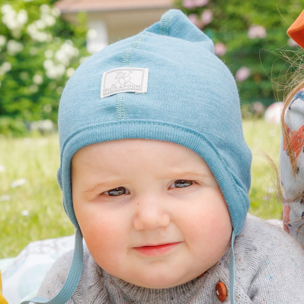 Baby Wool/Silk Pixie Hat with Ties - Zoe (premmie-3y)