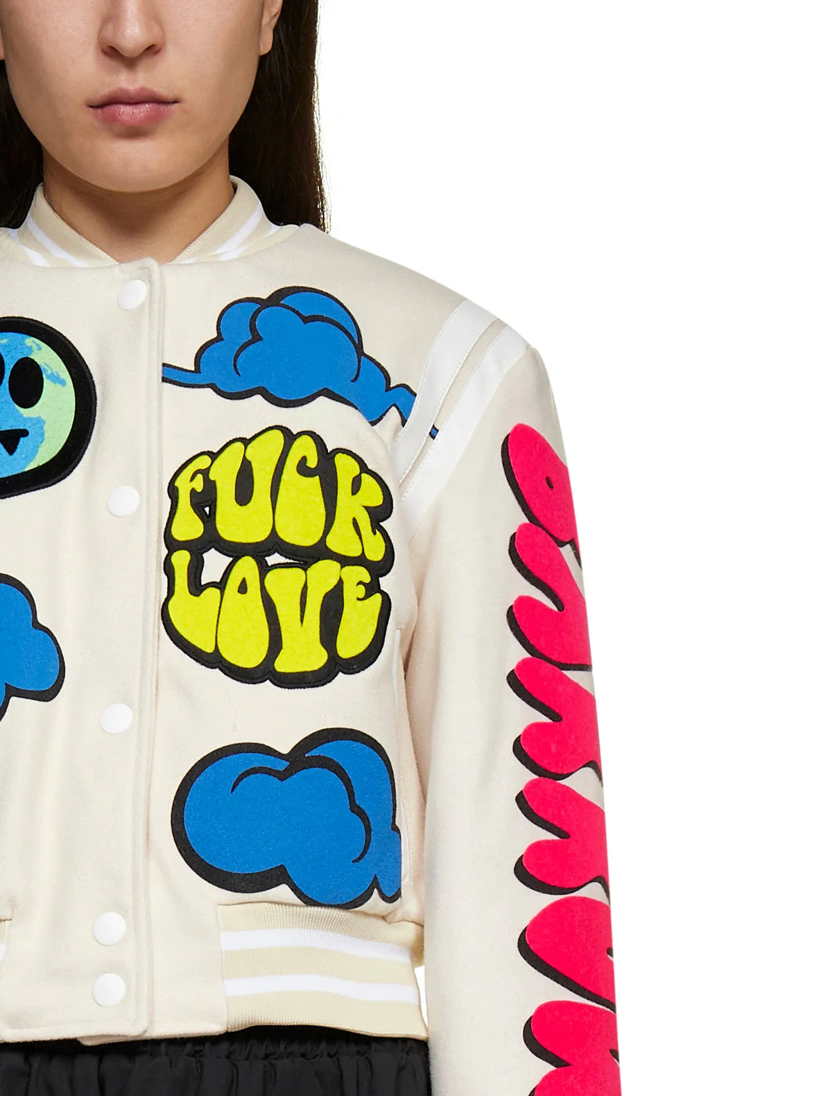 Barrow Graphic-Print Buttoned Bomber Jacket