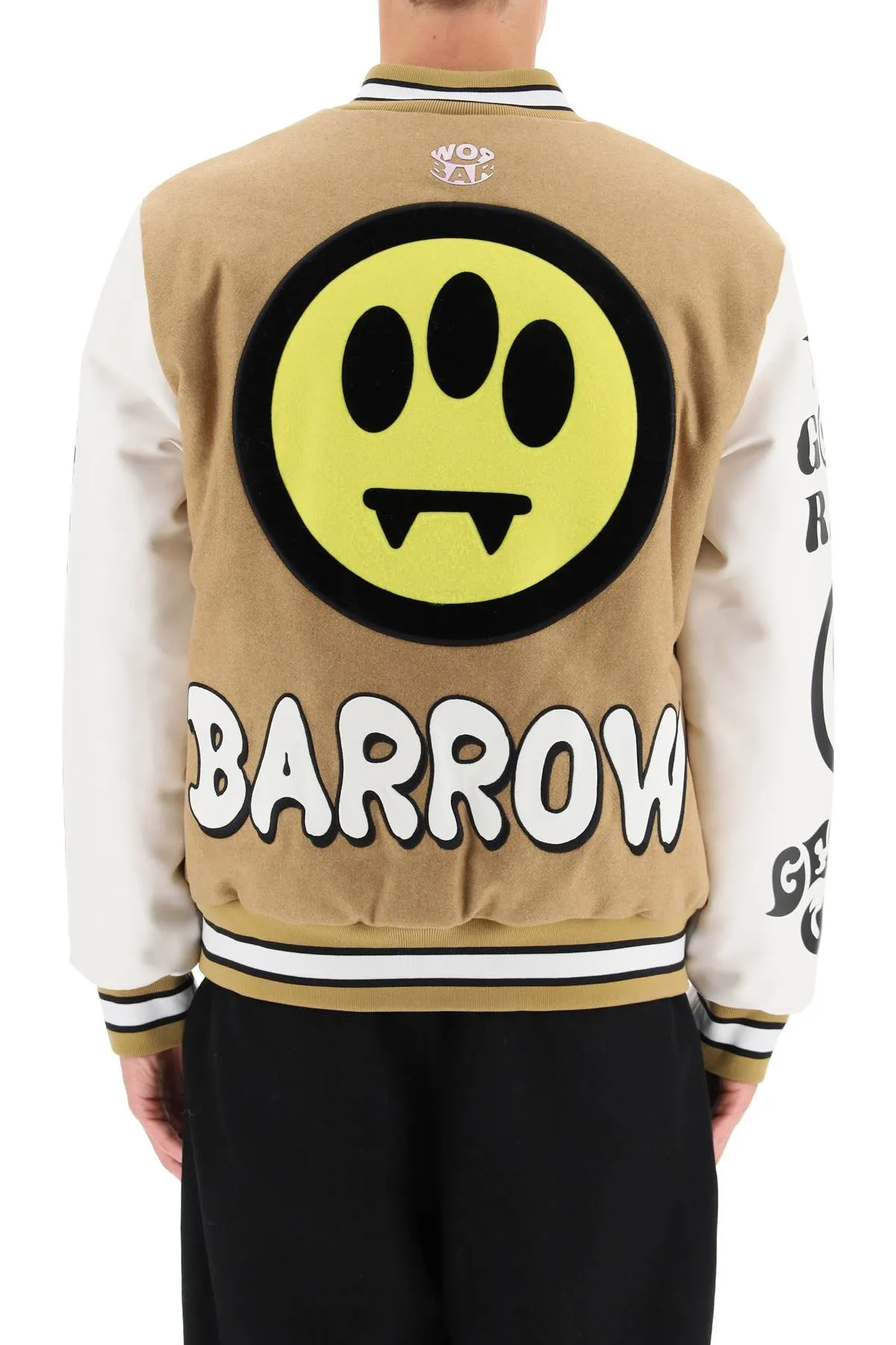 Barrow Logo-Patch College Buttoned Bomber Jacket