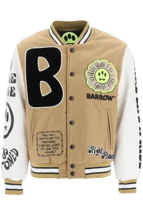 Barrow Logo-Patch College Buttoned Bomber Jacket