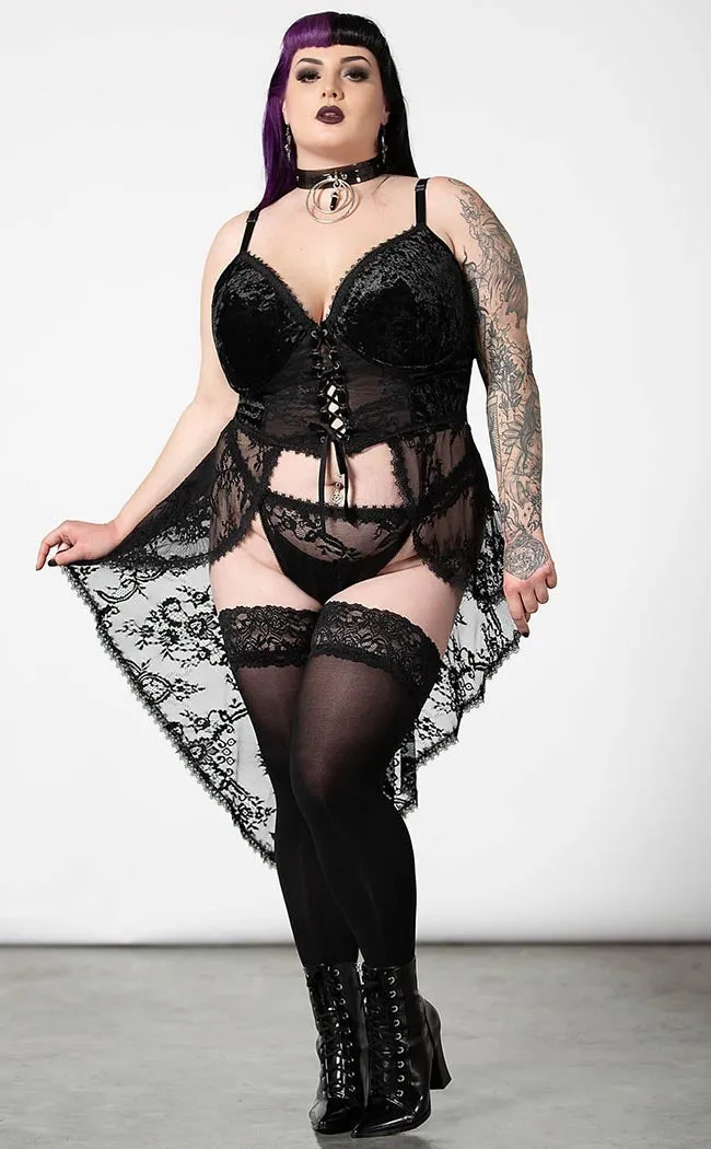 Be Veiled Lace Basque [Plus-Size]