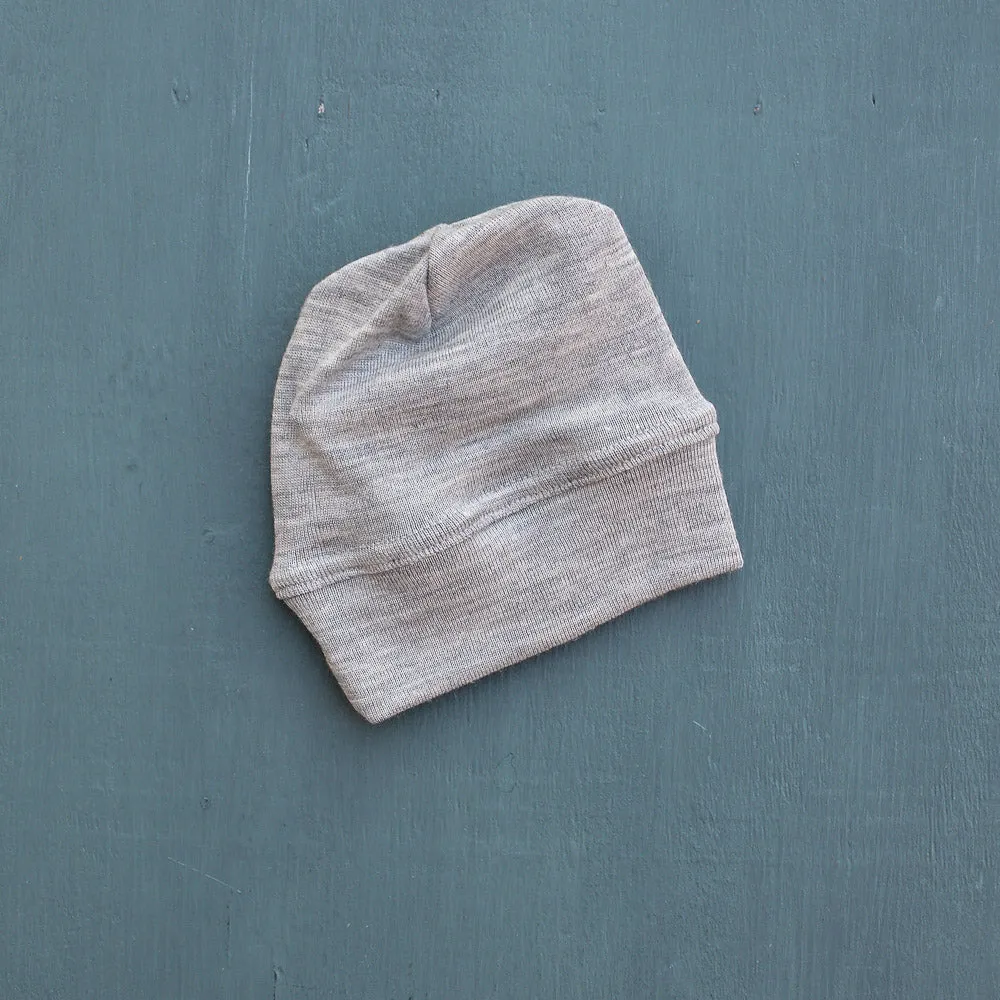 Beanie in Wool/Silk - Grey (0-5y)