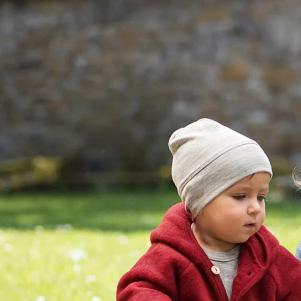 Beanie in Wool/Silk - Grey (0-5y)