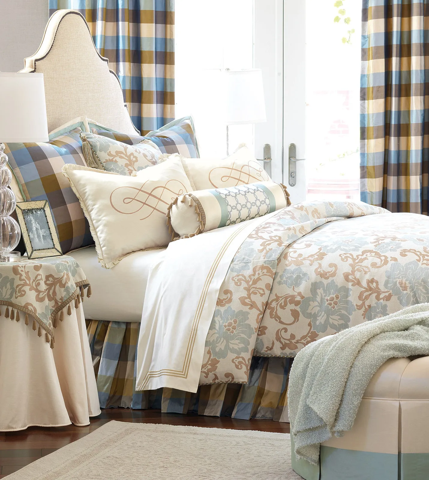 Beckford Check Ruffled Bed Skirt