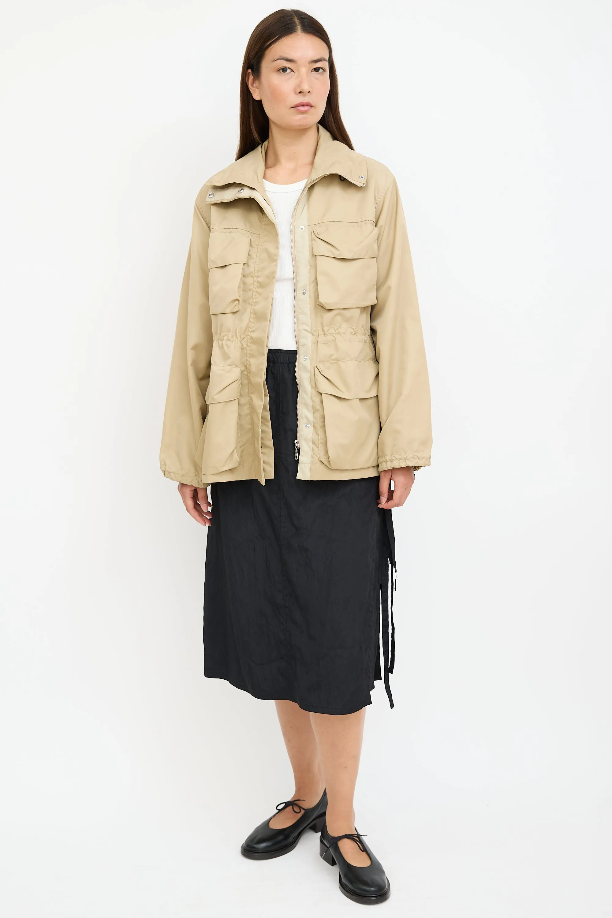 Beige Nylon Bernard Cargo Jacket