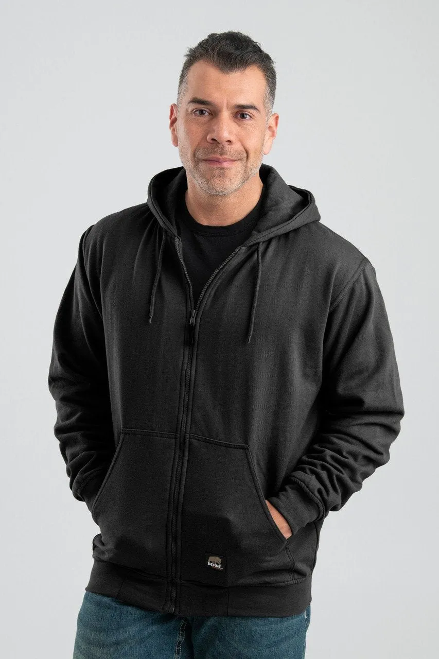 Berne Apparel Thermal Lined Full-Zip Hooded Sweatshirt Black