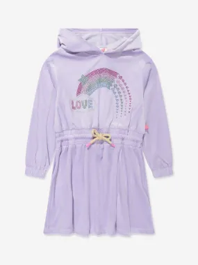 Billieblush Girls Velour Hooded Dress in Lilac