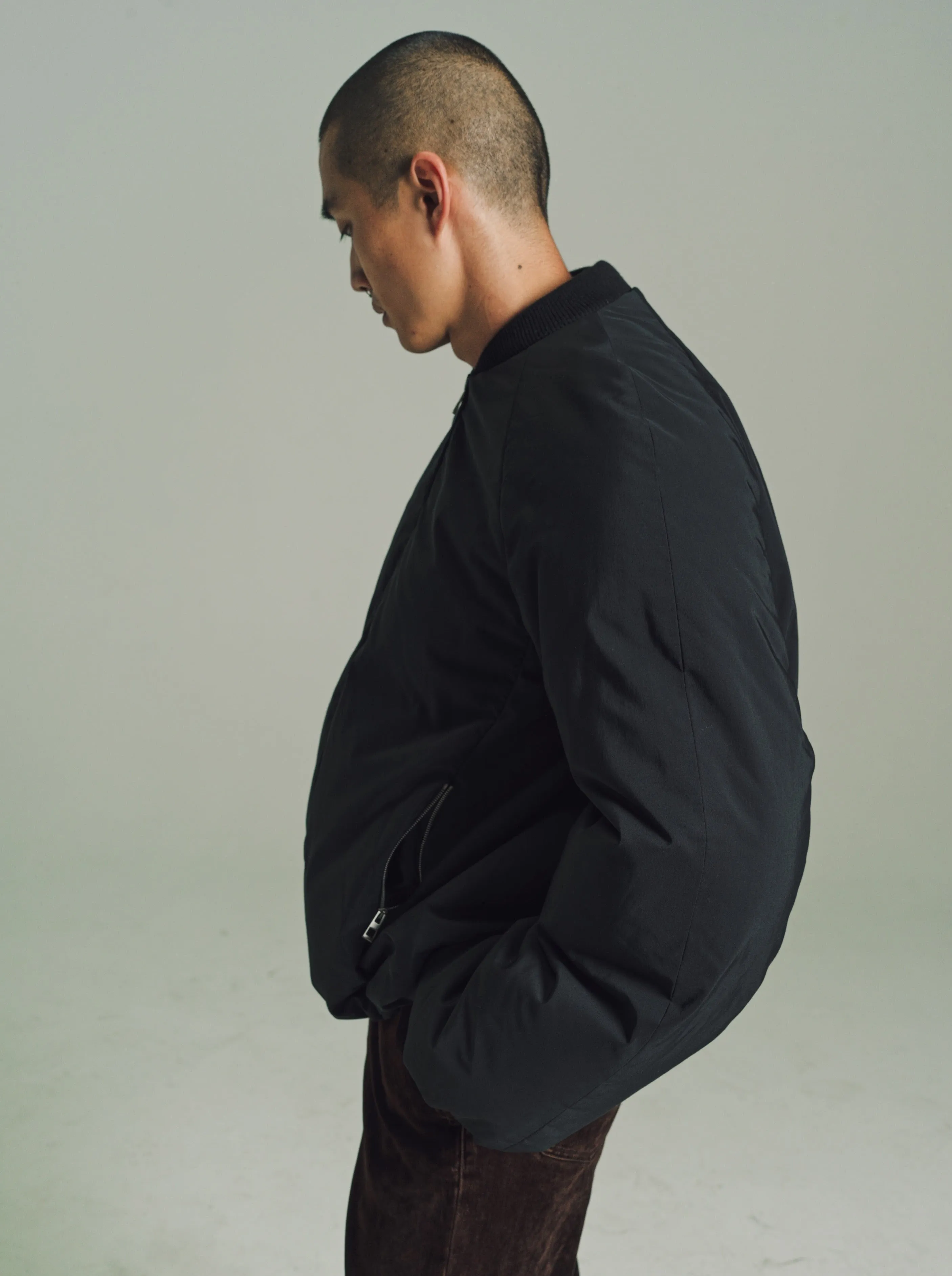 Black Padded Bomber Jacket