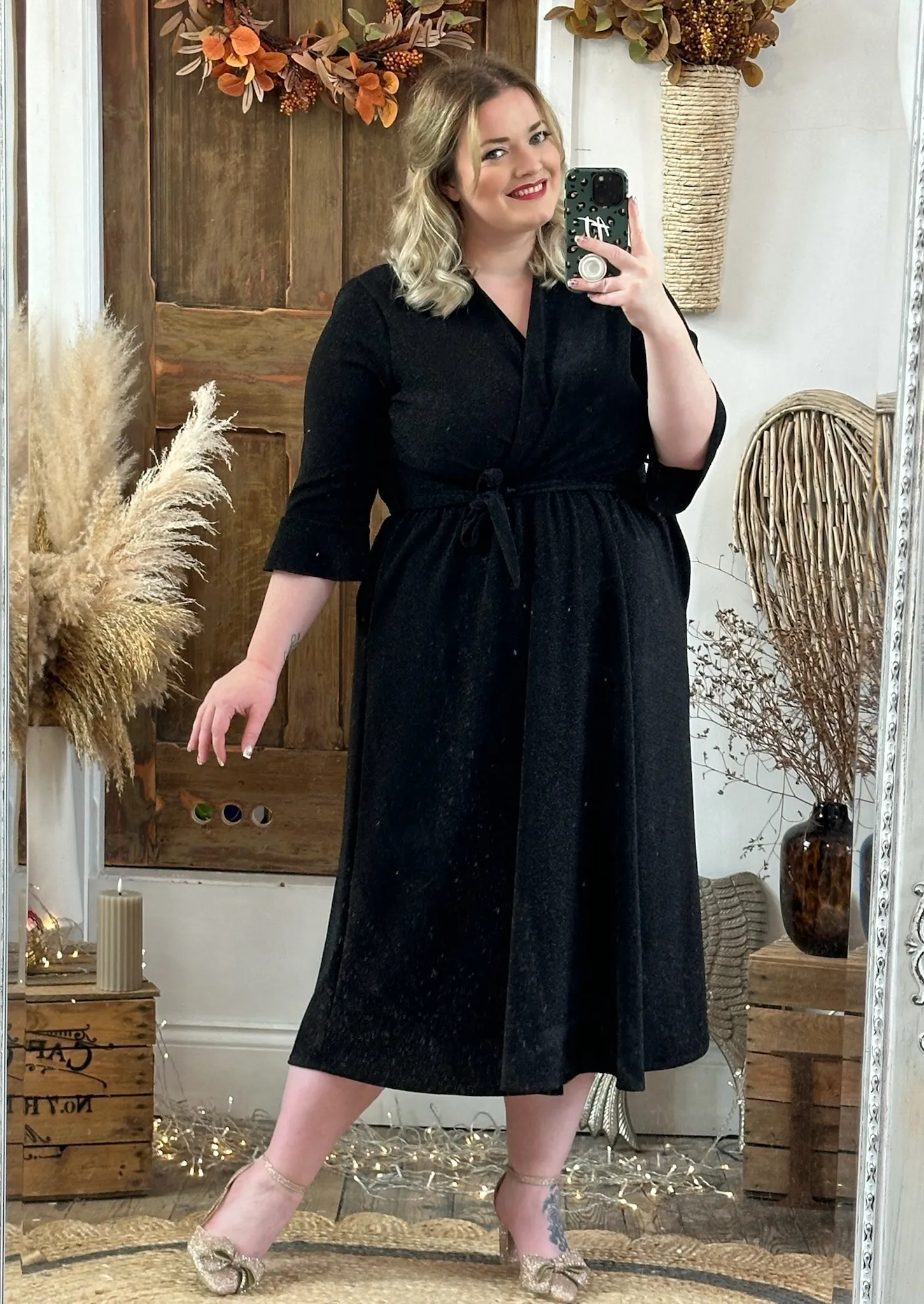 Black Sparkly Roxy Midaxi Dress