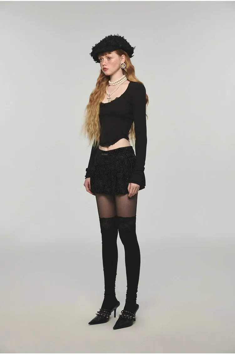 Black Velvet A-line Skirt-Pumpkin Skirt