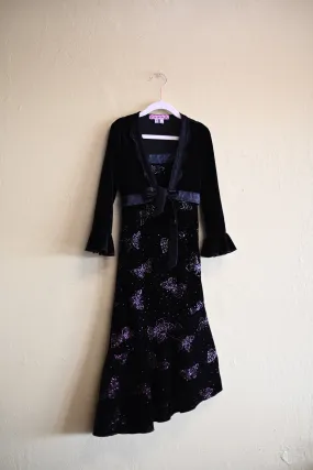 BLACK VELVET DRESS WITH SWEATER (8Y)