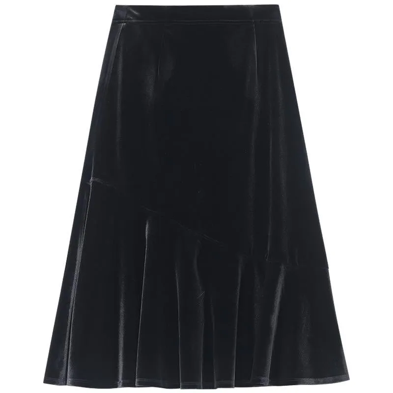 Black Velvet Mermaid Skirt