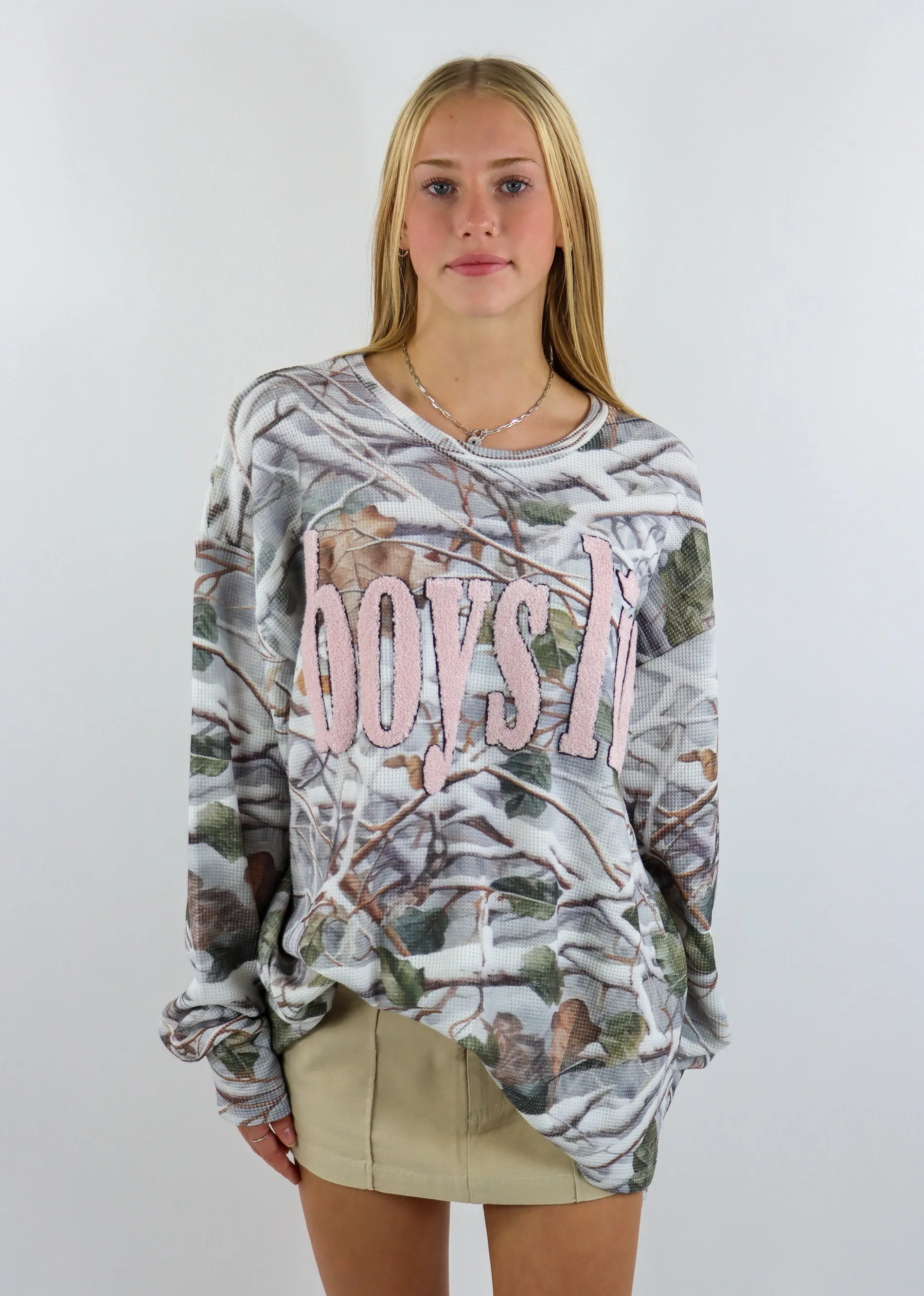 Boys Lie Rose Colored Glasses Thermal Boyfriend Longlseeve ★ Camo