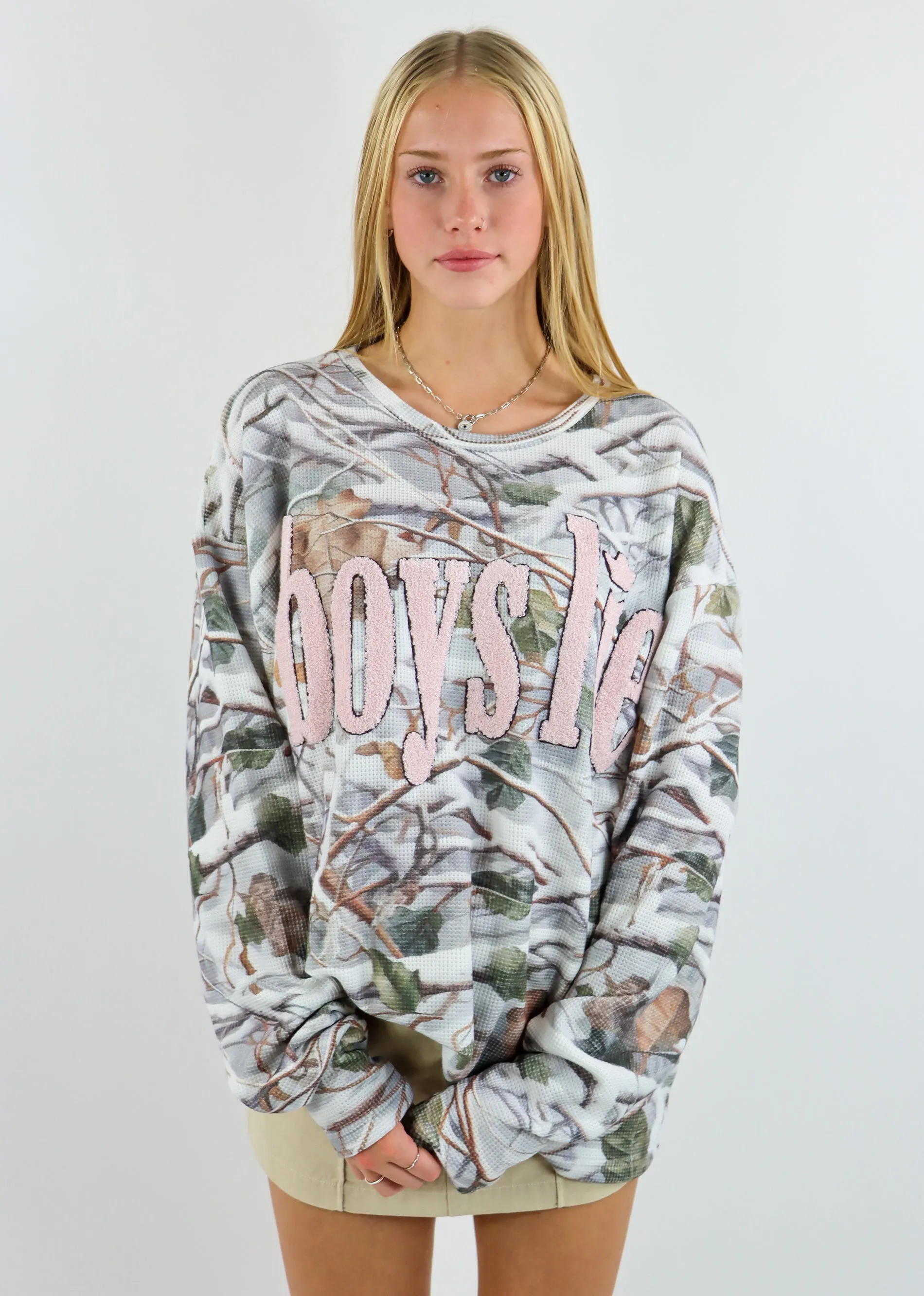 Boys Lie Rose Colored Glasses Thermal Boyfriend Longlseeve ★ Camo