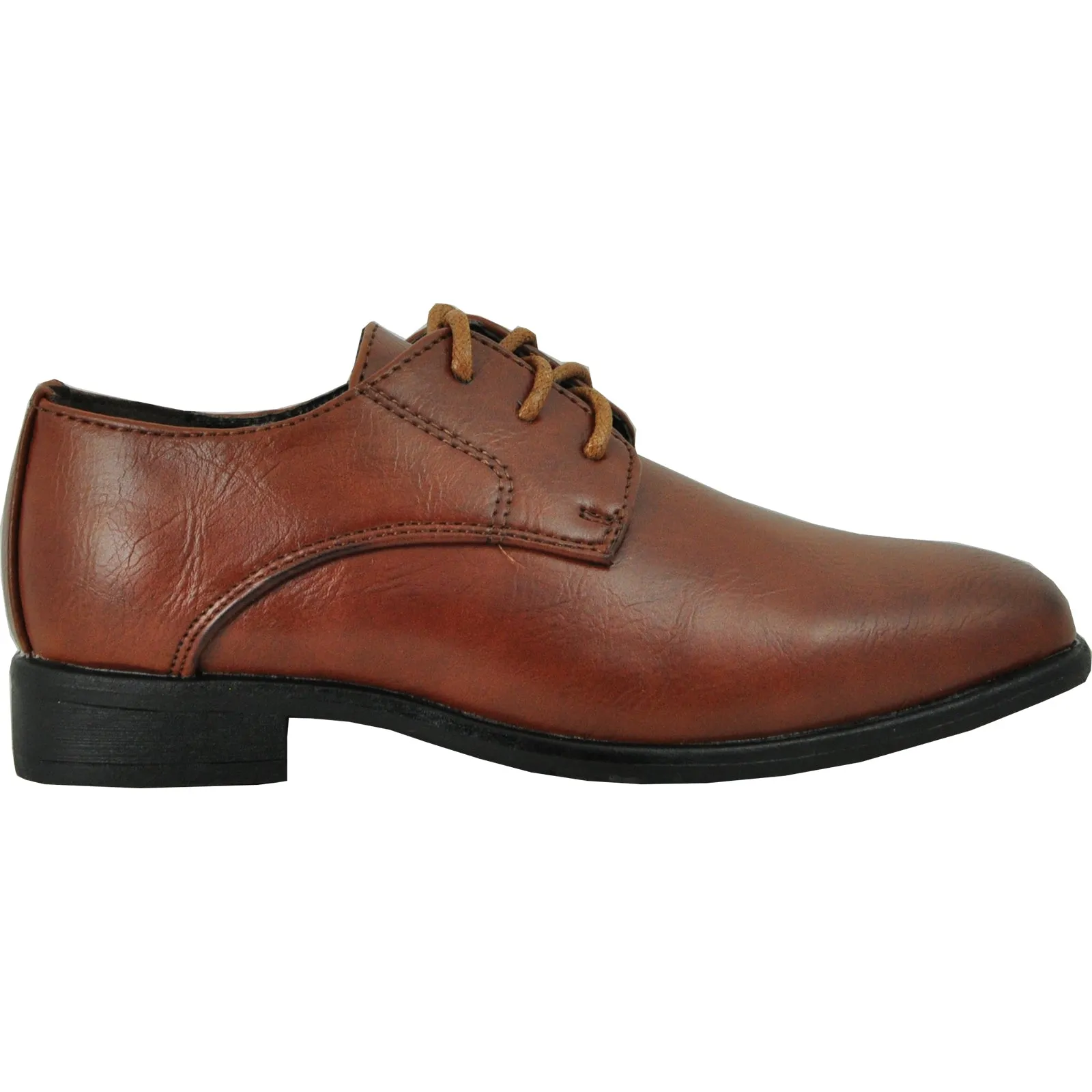 BRAVO Boy Dress Shoe KING-1KID Oxford Shoe School Uniform Brown