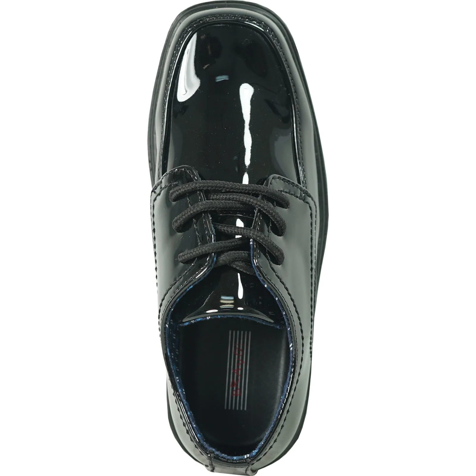 BRAVO Boy Dress Shoe WILLIAM-4KID Loafer Shoe School Uniform Black Patent